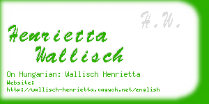 henrietta wallisch business card